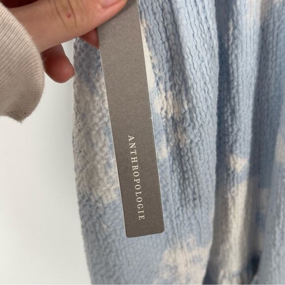 Current Air Anthropologie Blue White Tie Dye Ruffle Tiered Mini Dress Size S - Picture 9 of 12